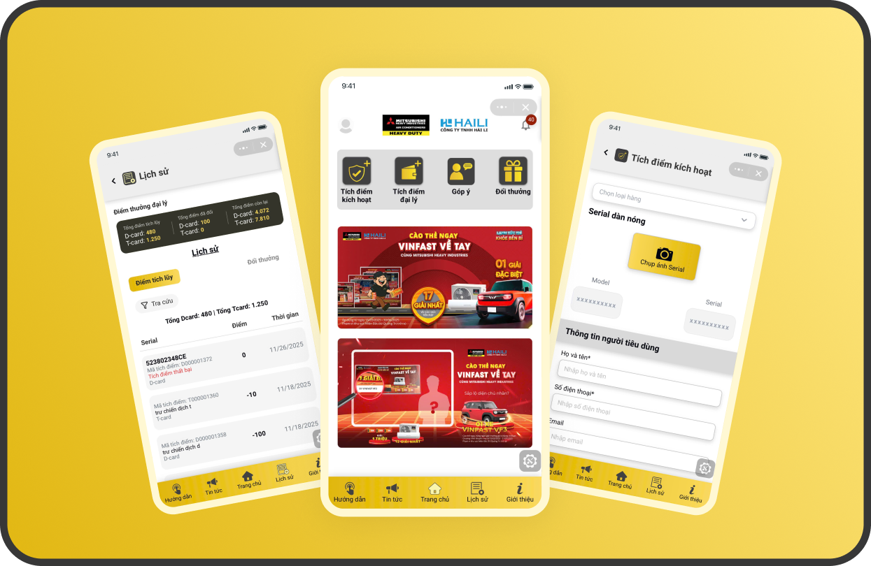 Zalo Mini App Mitsubishi Heavy Mockup